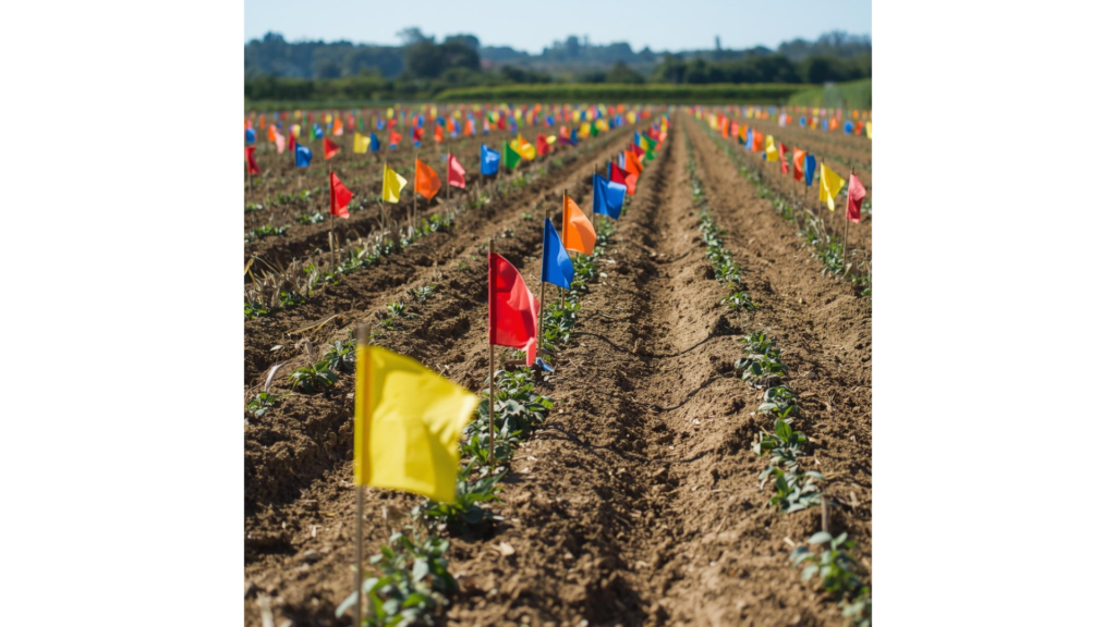 Bandeiras agrícolas utilizadas em ensaios de campo e pesquisa agronômica